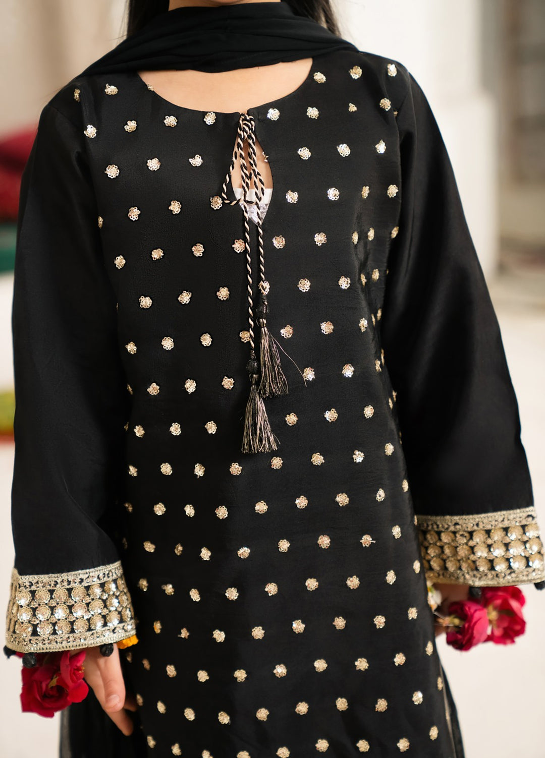 Mini Mefil by Pashmire RTW Embroidered Silk 3 Piece Suit Anaya Festive Collection