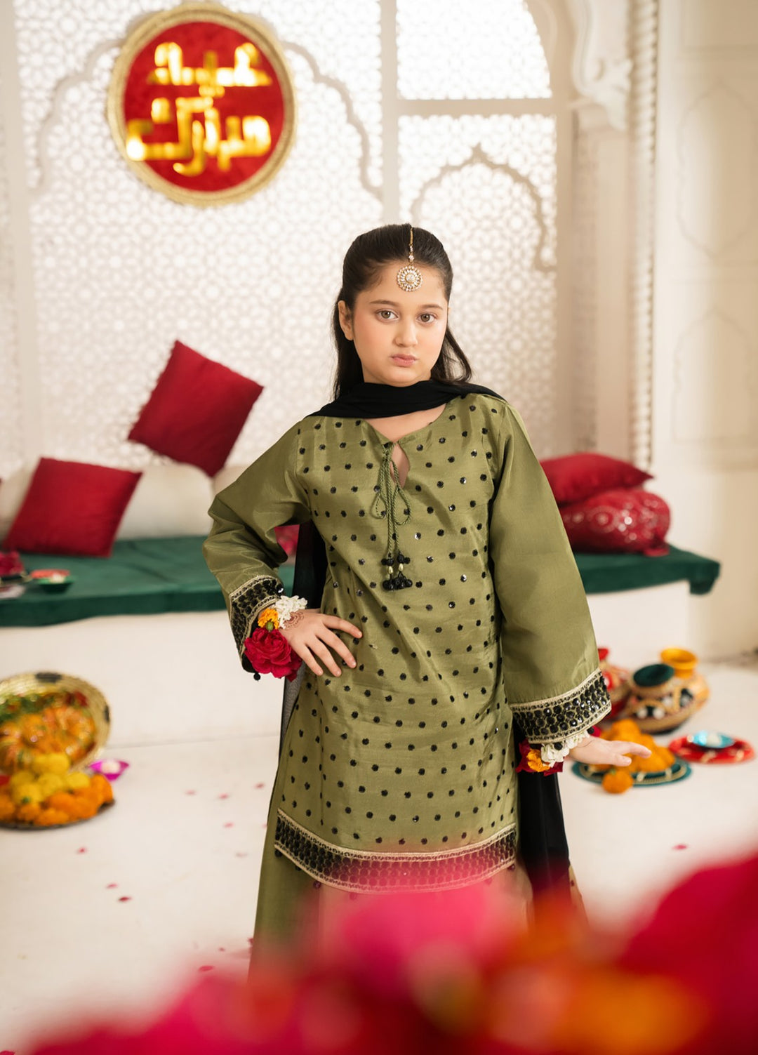 Mini Mefil by Pashmire RTW Embroidered Silk 3 Piece Suit Mehak Festive Collection