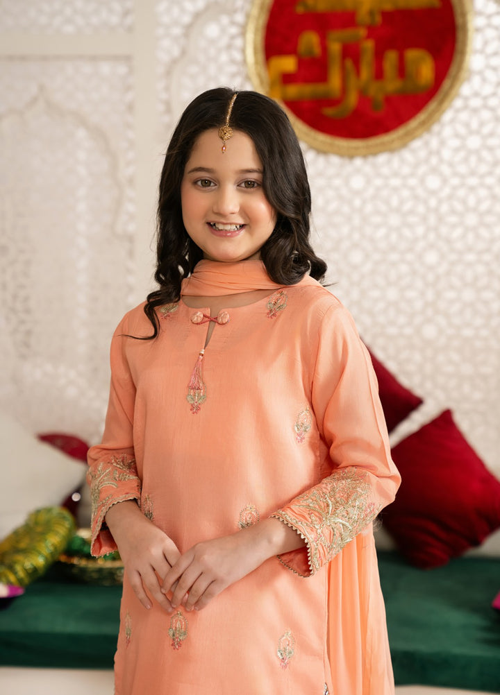 Mini Mefil by Pashmire RTW Embroidered Silk 3 Piece Suit Aabroo Festive Collection