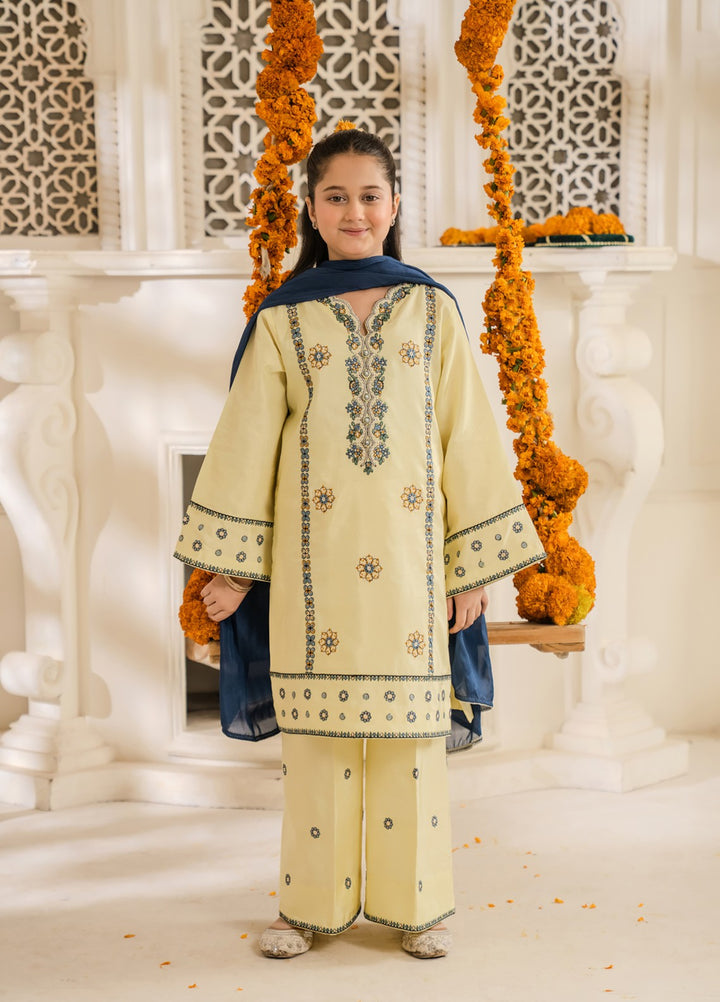 Mini Mefil by Pashmire RTW Embroidered Silk 3 Piece Suit Faris Festive Collection