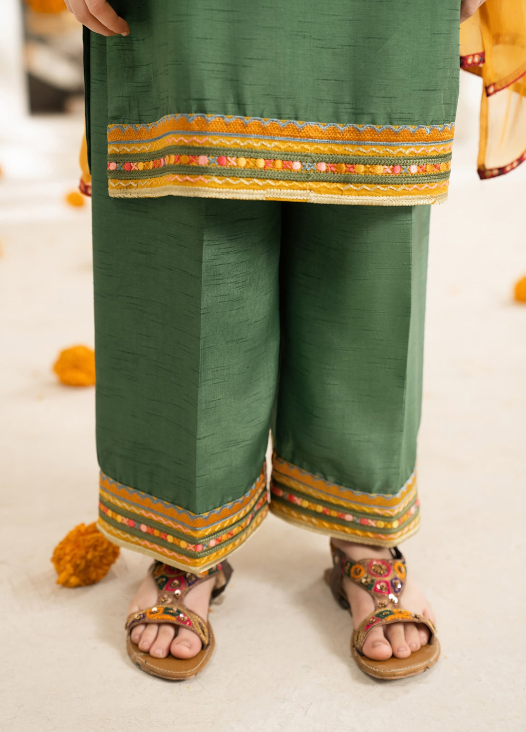 Mini Mefil by Pashmire RTW Embroidered Silk 3 Piece Suit Hina Festive Collection