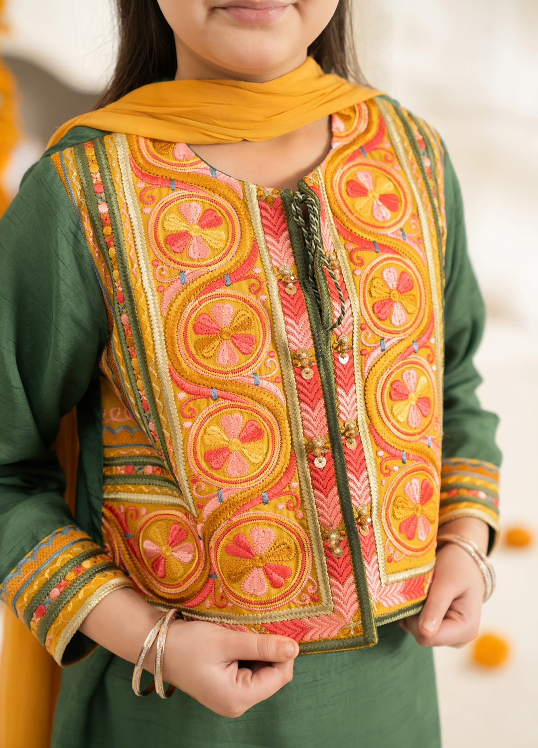Mini Mefil by Pashmire RTW Embroidered Silk 3 Piece Suit Hina Festive Collection