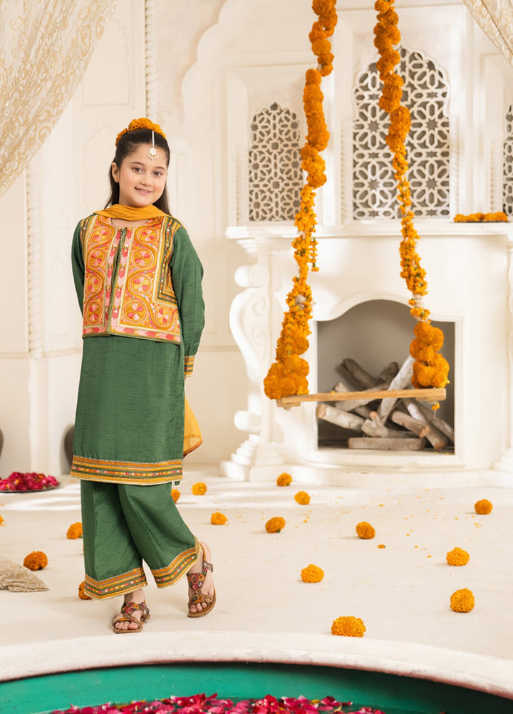 Mini Mefil by Pashmire RTW Embroidered Silk 3 Piece Suit Hina Festive Collection