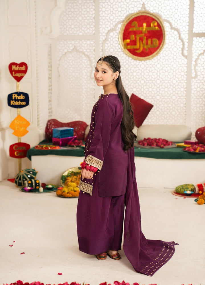 Mini Mefil by Pashmire RTW Embroidered Silk 3 Piece Suit Sukhi Festive Collection