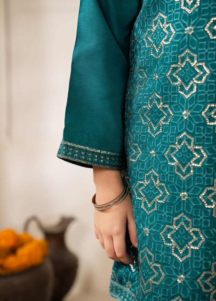 Mini Mefil by Pashmire RTW Embroidered Silk 3 Piece Suit Noori Festive Collection