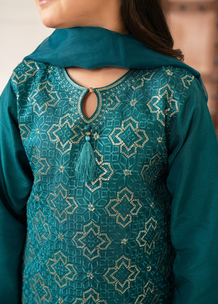 Mini Mefil by Pashmire RTW Embroidered Silk 3 Piece Suit Noori Festive Collection