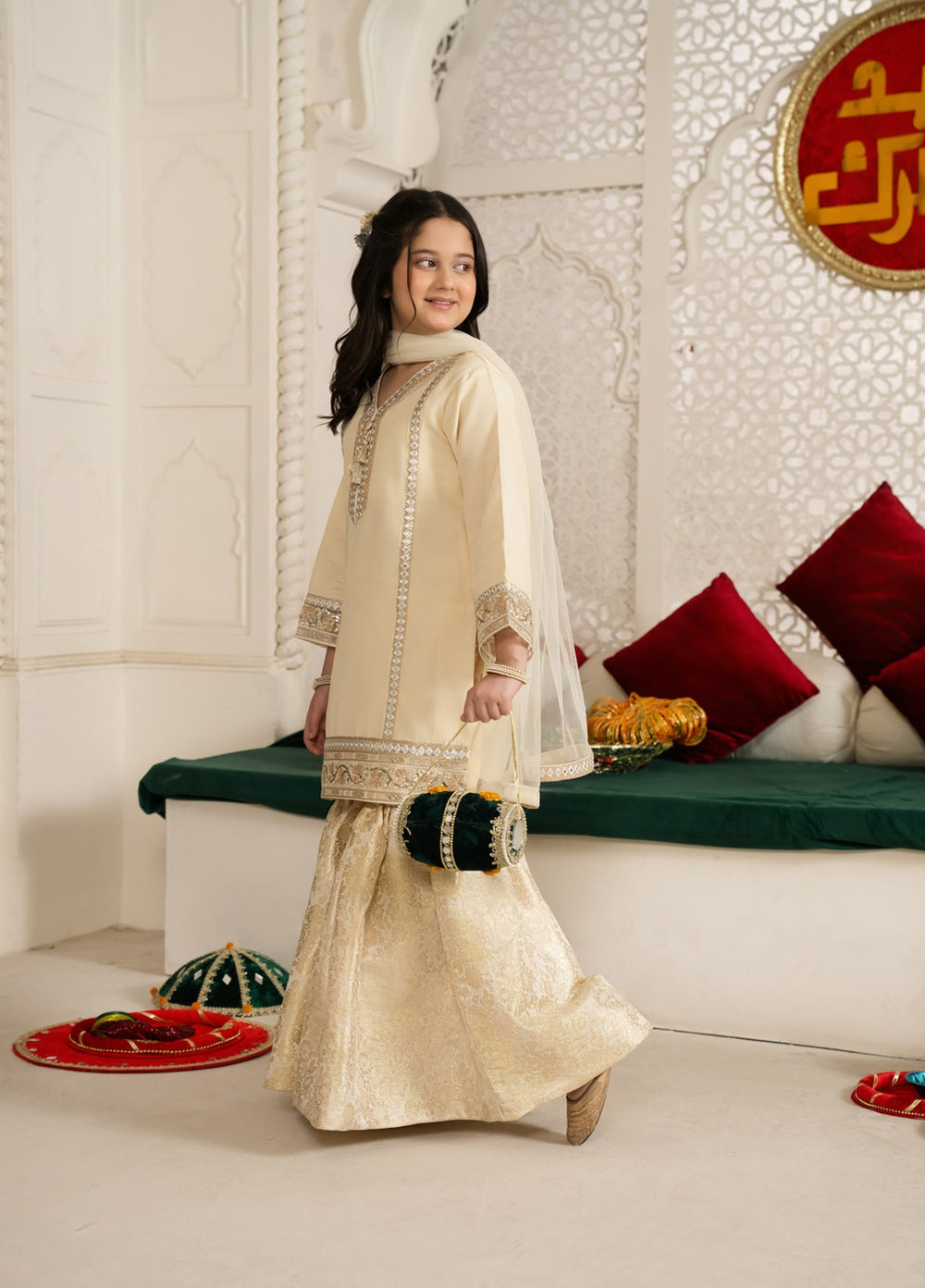 Mini Mefil by Pashmire RTW Embroidered Silk 3 Piece Suit Bakht Festive Collection