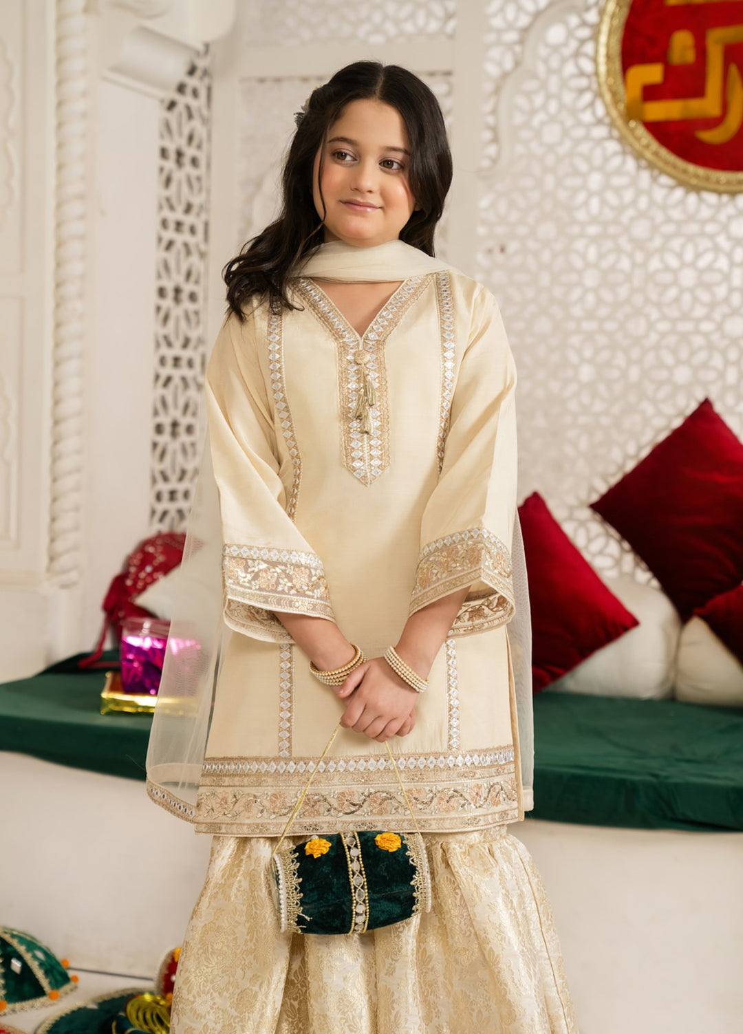 Mini Mefil by Pashmire RTW Embroidered Silk 3 Piece Suit Bakht Festive Collection