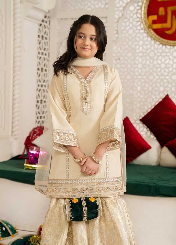 Mini Mefil by Pashmire RTW Embroidered Silk 3 Piece Suit Bakht Festive Collection