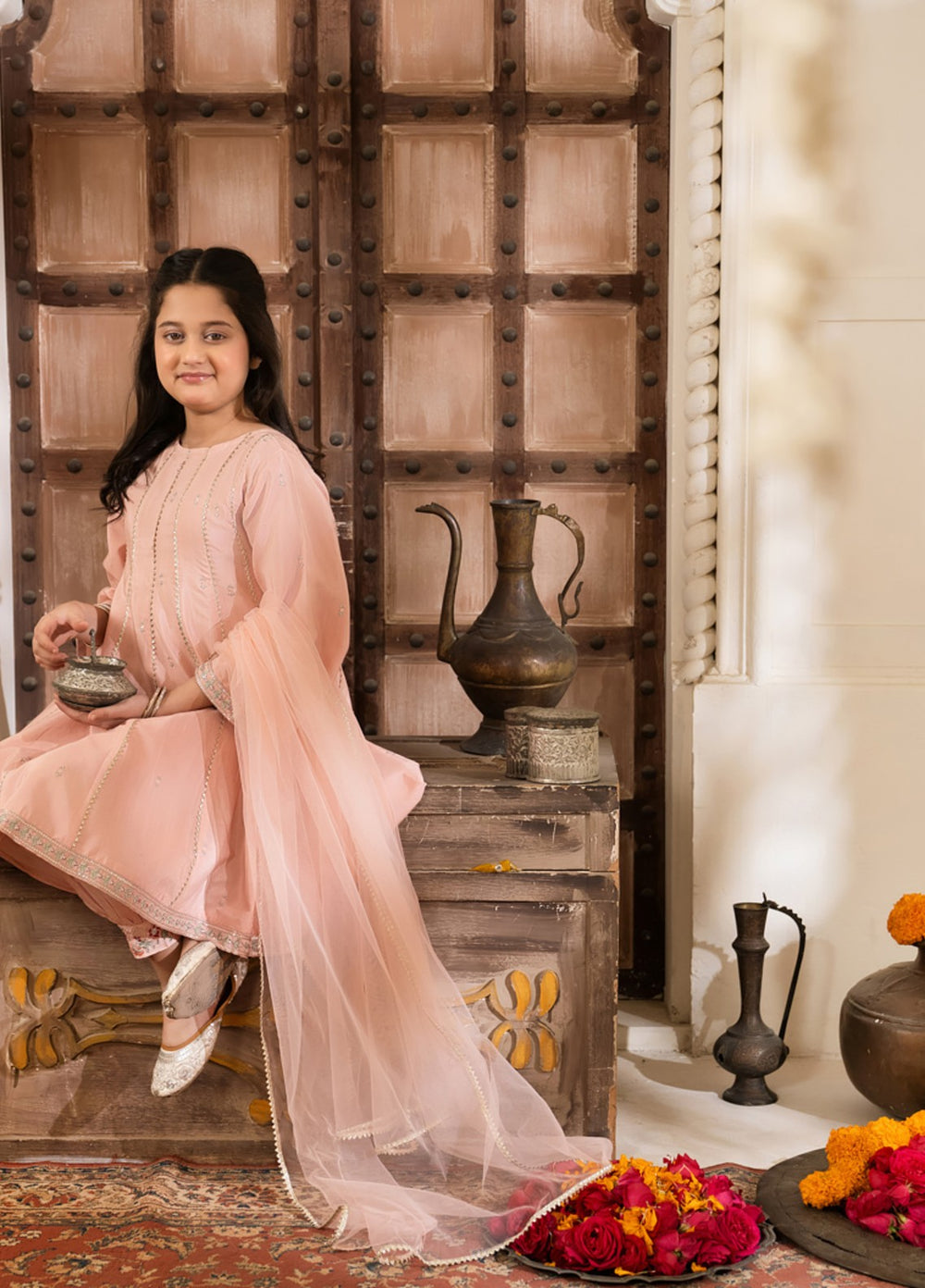 Mini Mefil by Pashmire RTW Embroidered Silk 3 Piece Suit Dua Festive Collection