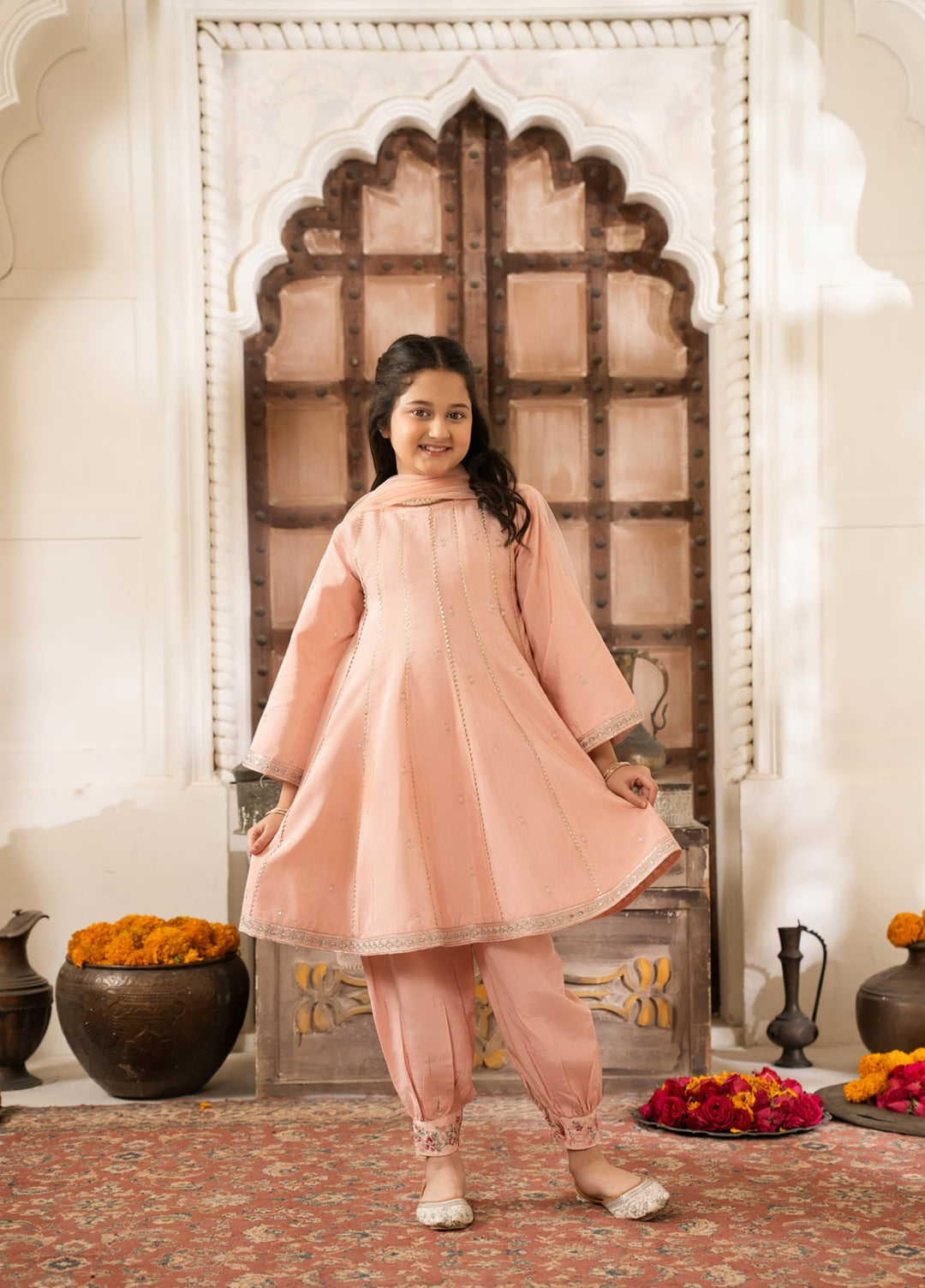 Mini Mefil by Pashmire RTW Embroidered Silk 3 Piece Suit Dua Festive Collection