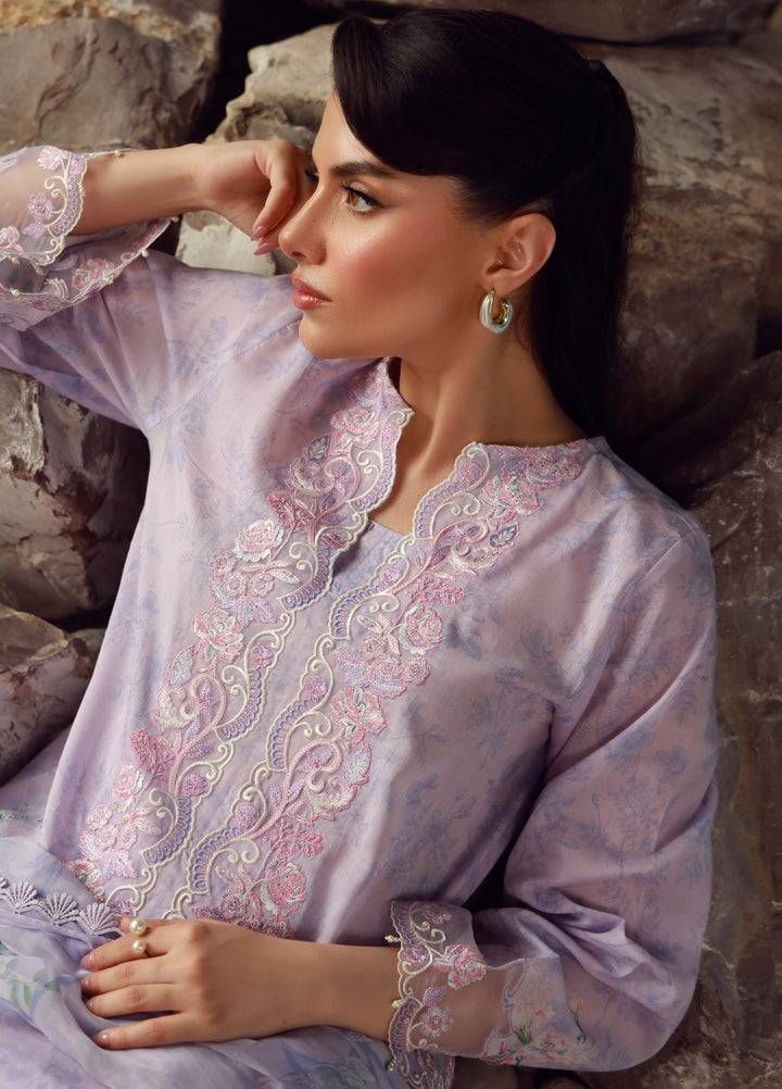 Sahar Unstitched Printed Lawn 3 Piece Suit Lilac Haze - Eid Collection