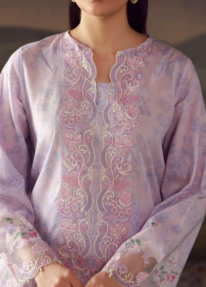 Sahar Unstitched Printed Lawn 3 Piece Suit Lilac Haze - Eid Collection