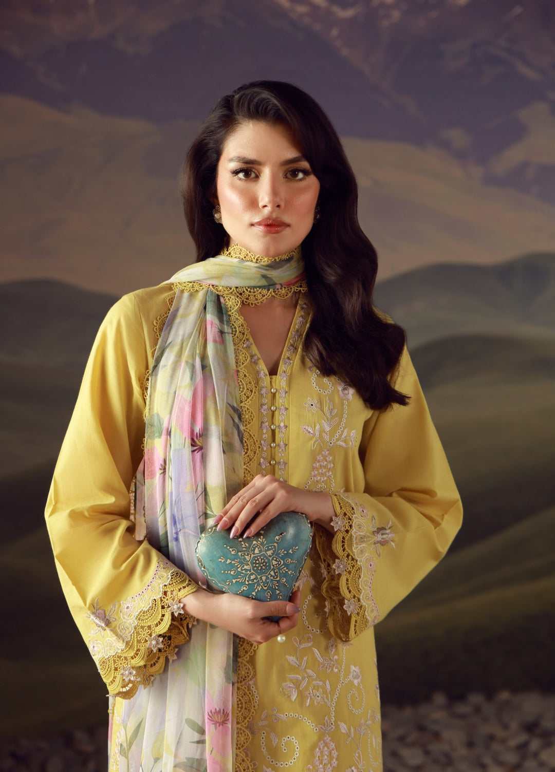 Sahar Unstitched Embroidered Lawn 3 Piece Suit Sunspell - Eid Collection