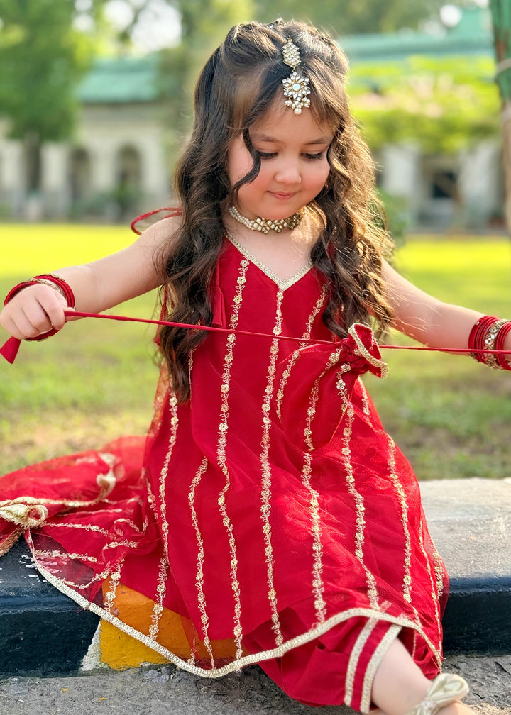 Modest Girls RTW Embroidered Net 3 Piece Suit Malia Wedding Collection