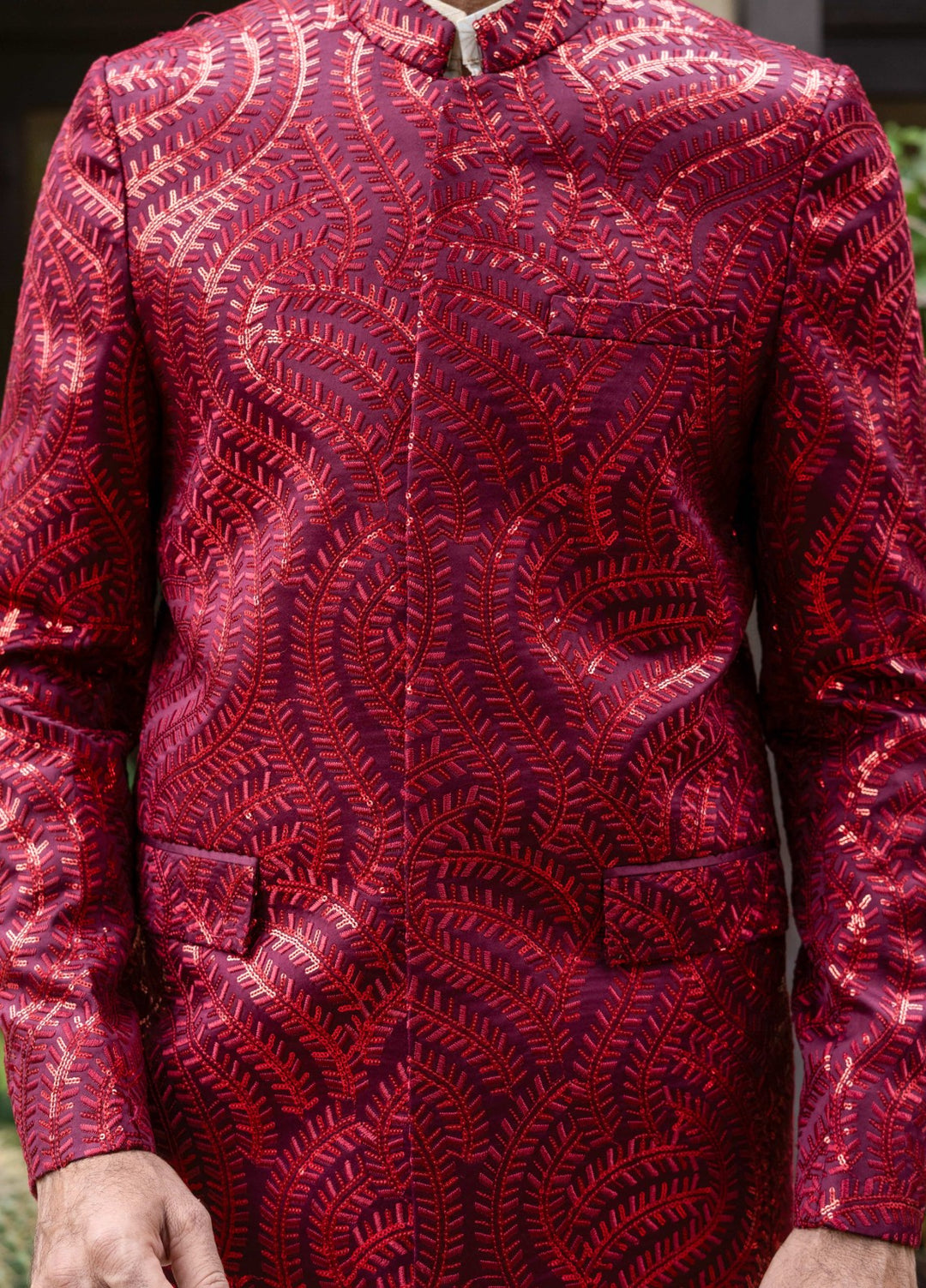 Zarrar by Edge Republic Mens RTW Embroidered Blended Cotton 3 Piece Suit Prince Coat ER 2092 Festive Collection