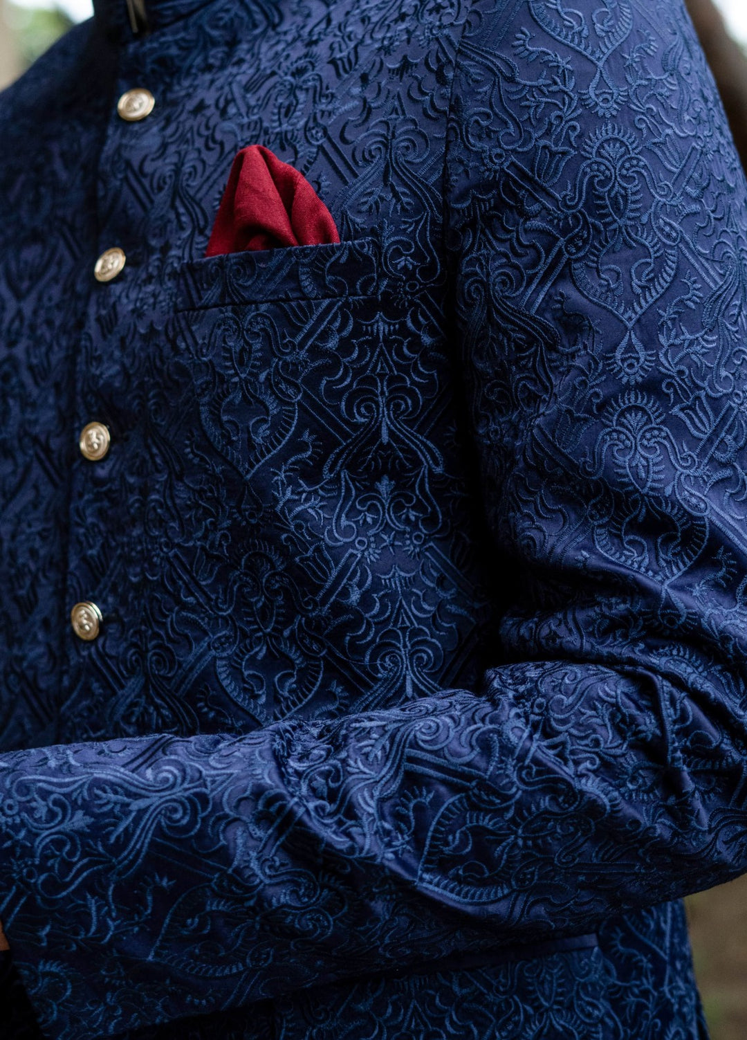 Zarrar by Edge Republic Mens RTW Embroidered Blended Cotton 3 Piece Suit Prince Coat ER 2082 Festive Collection