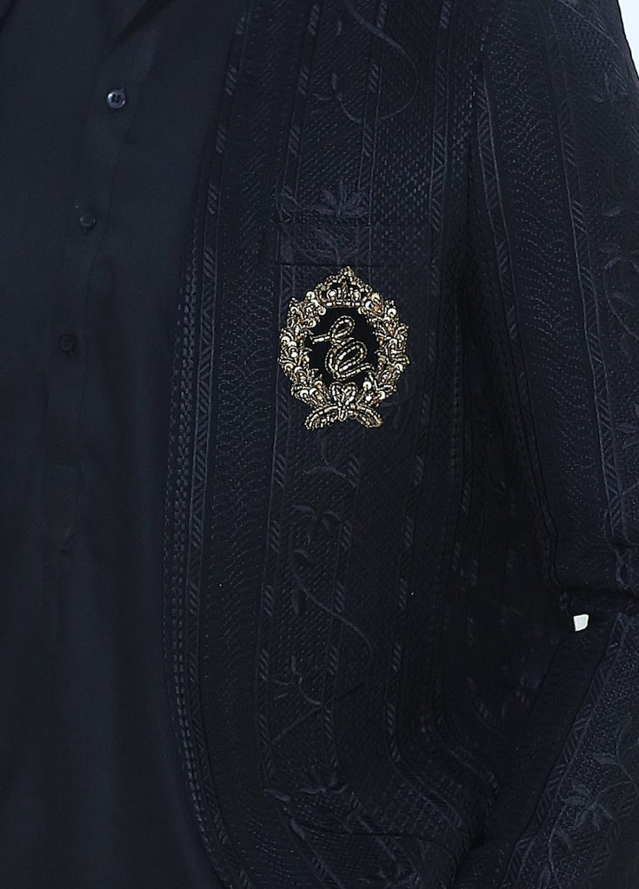 Modest by Edge Republic Mens RTW Embroidered Blended Cotton 3 Piece Suit Prince Coat ER 3003 Festive Collection