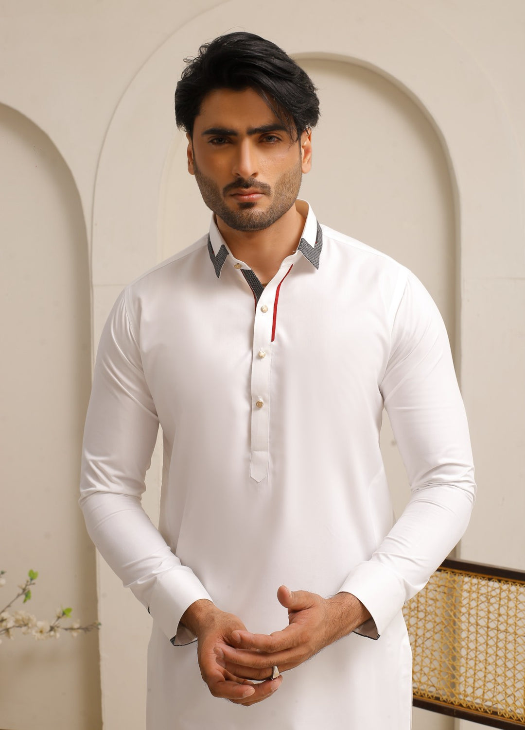 Modern Edge Republic Mens RTW Solids Wash N Wear 2 Piece Suit Shining White ER 810 Festive Collection