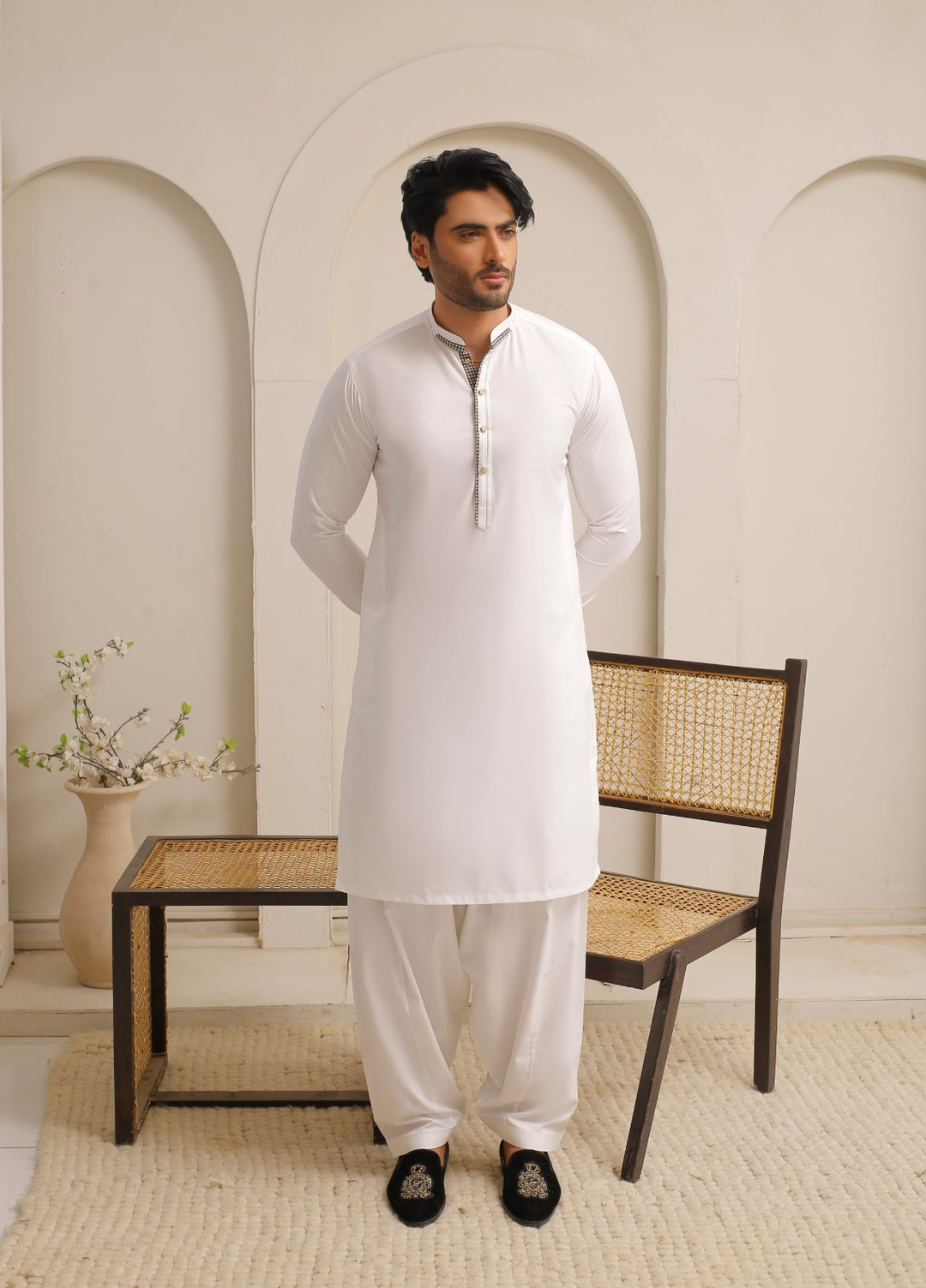 Modern Edge Republic Mens RTW Solids Wash N Wear 2 Piece Suit Soft White ER 803 Festive Collection