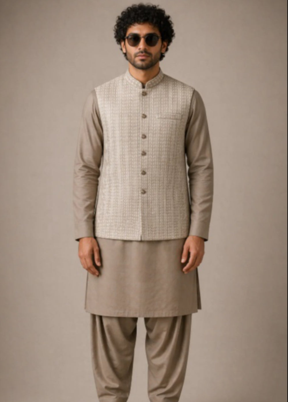 Luxe Waistcoat by Edge Republic Mens RTW Embroidered Wash N Wear 2 Piece Suit ER WC 2013 Festive Collection