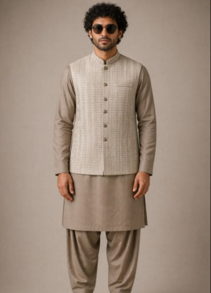 Luxe Waistcoat by Edge Republic Mens RTW Embroidered Wash N Wear 2 Piece Suit ER WC 2013 Festive Collection
