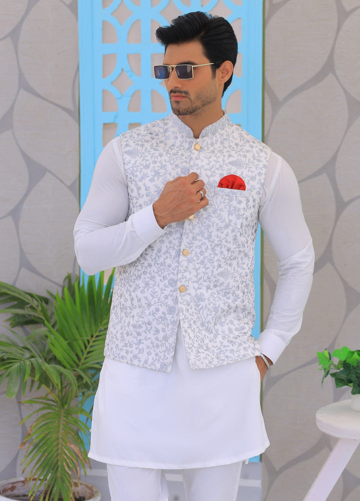 Luxe Waistcoat by Edge Republic Mens RTW Embroidered Wash N Wear 2 Piece Suit ER WC 2000 Festive Collection