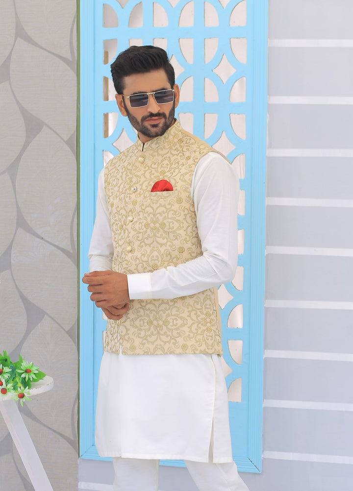 Luxe Waistcoat by Edge Republic Mens RTW Embroidered Wash N Wear 2 Piece Suit ER WC 1097 Festive Collection