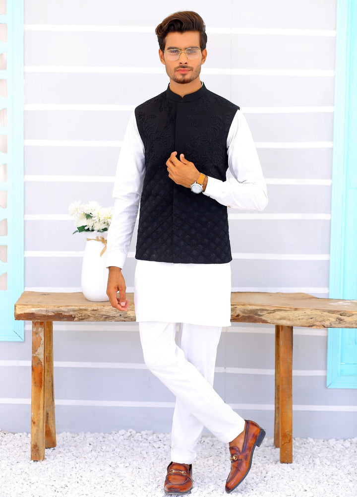 Luxe Waistcoat by Edge Republic Mens RTW Embroidered Wash N Wear 2 Piece Suit ER WC 1089 Festive Collection