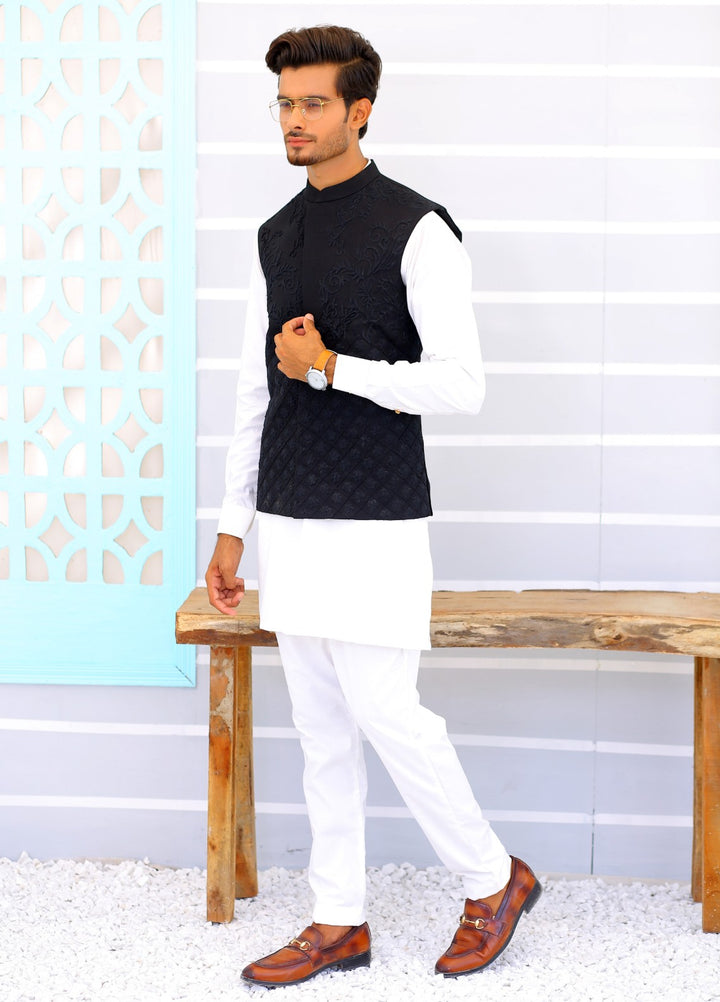 Luxe Waistcoat by Edge Republic Mens RTW Embroidered Wash N Wear 2 Piece Suit ER WC 1089 Festive Collection