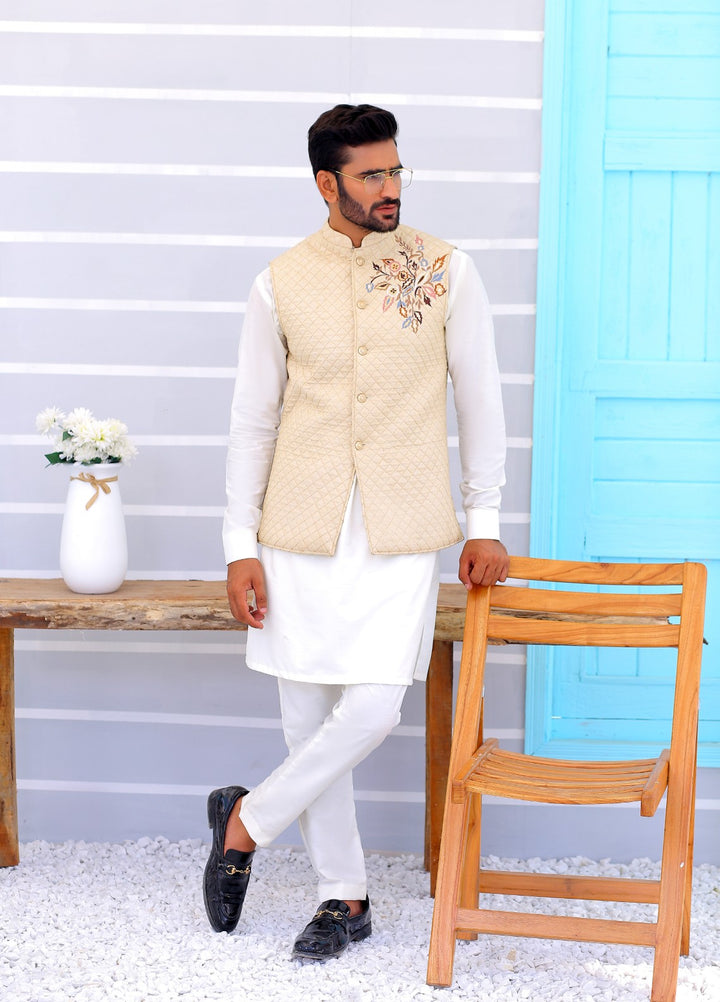 Luxe Waistcoat by Edge Republic Mens RTW Embroidered Wash N Wear 2 Piece Suit ER WC 1087 Festive Collection