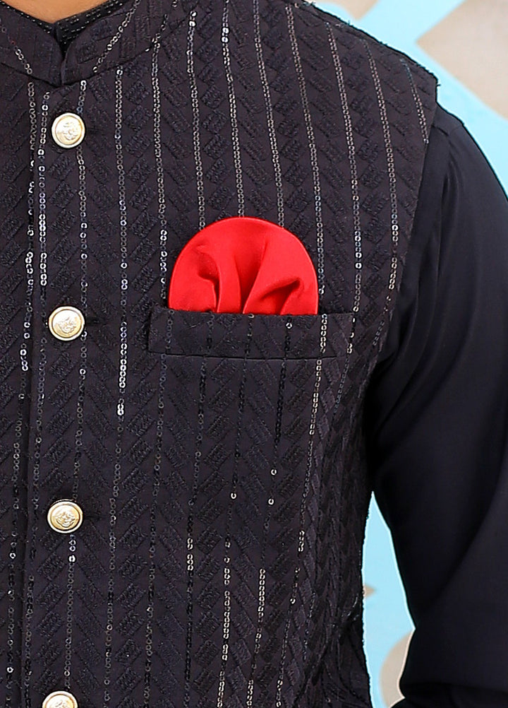 Luxe Waistcoat by Edge Republic Mens RTW Embroidered Wash N Wear 2 Piece Suit ER WC 1075 Festive Collection