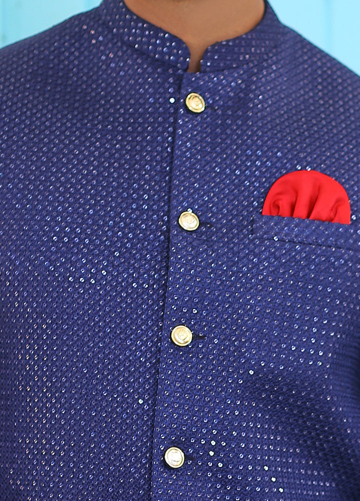 Luxe Waistcoat by Edge Republic Mens RTW Embroidered Wash N Wear 2 Piece Suit ER WC 1074 Festive Collection