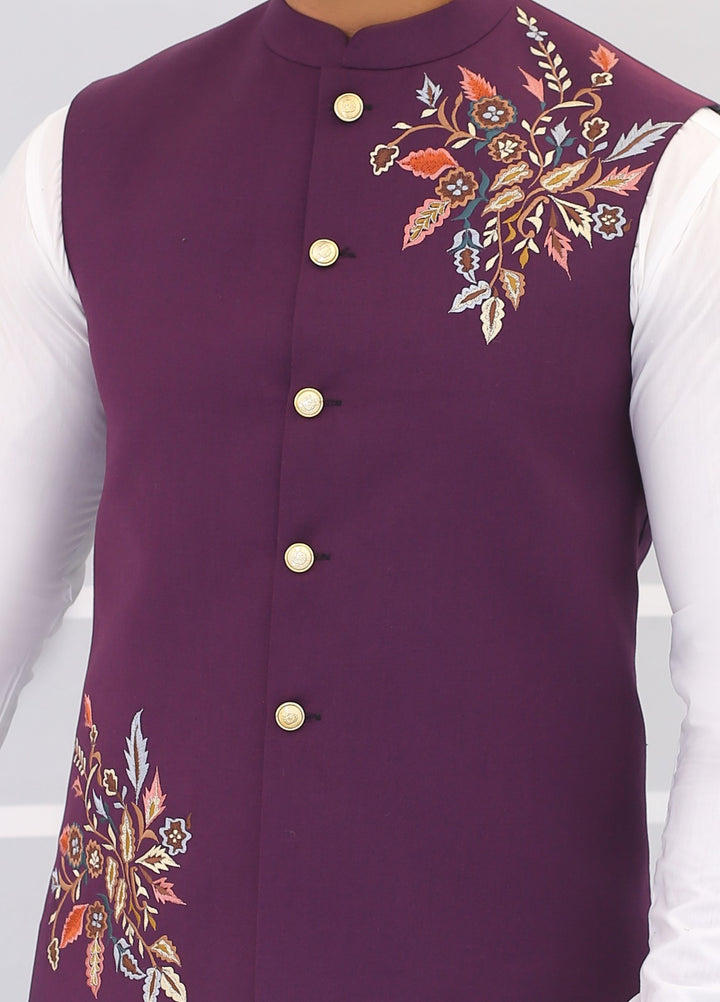Luxe Waistcoat by Edge Republic Mens RTW Embroidered Wash N Wear 2 Piece Suit ER WC 1063 Festive Collection