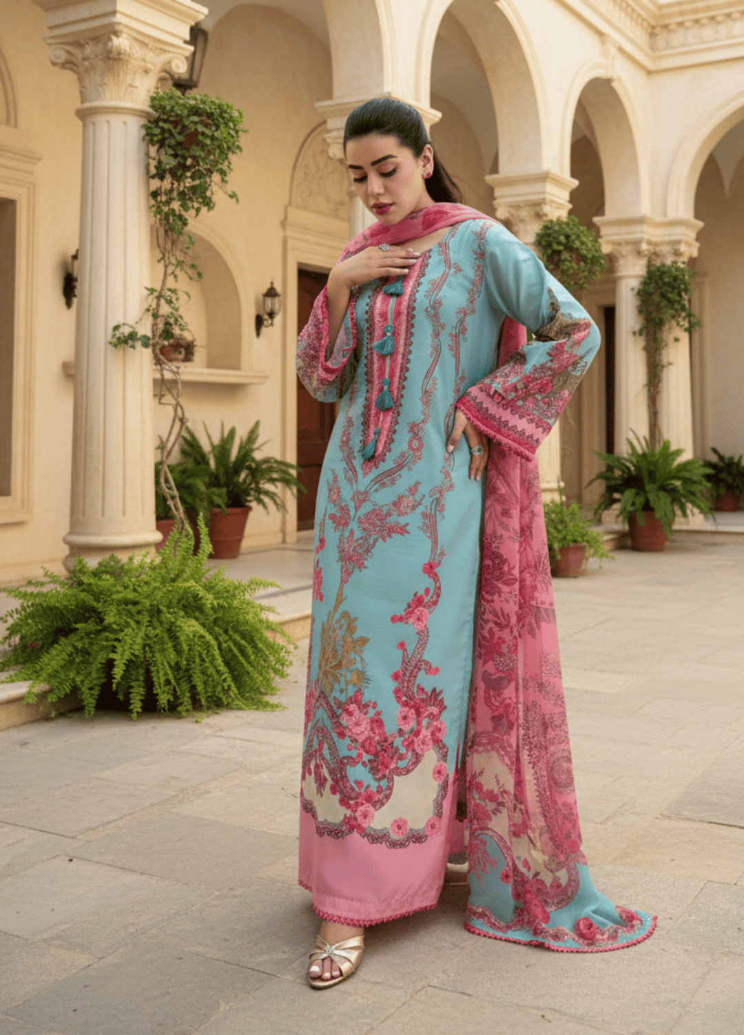 Syra's Atelier RTW Printed Lawn 3 Piece Suit Zariah Kaftan Casual Collection