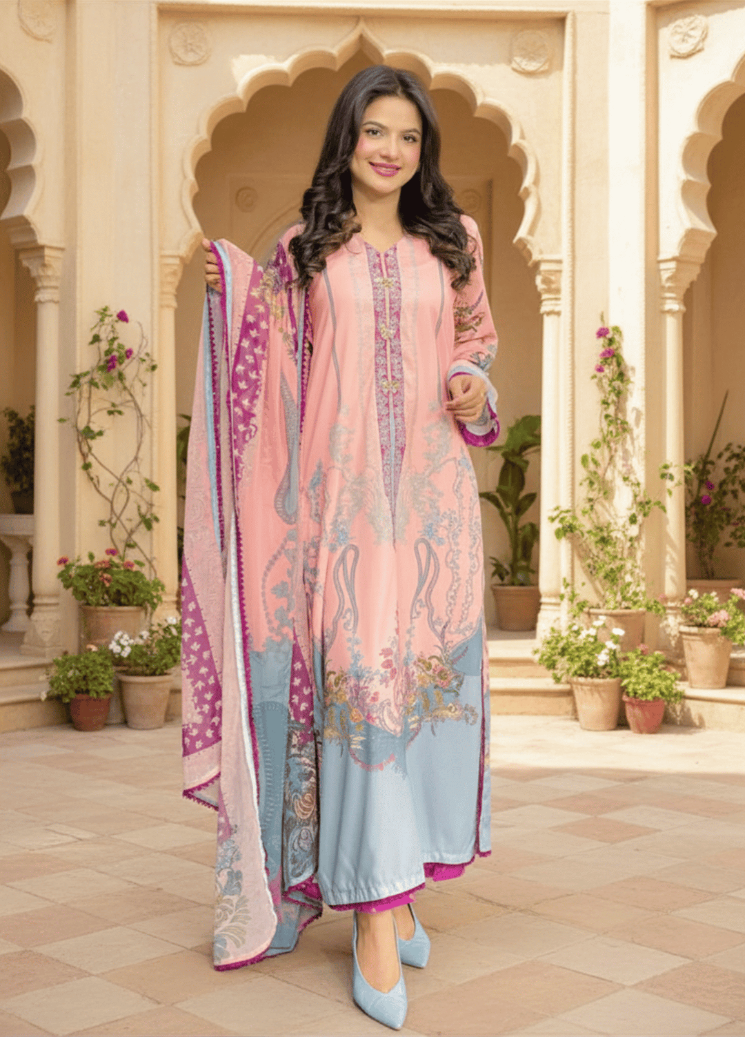Syra's Atelier RTW Printed Lawn 3 Piece Suit Meherzaad Casual Collection