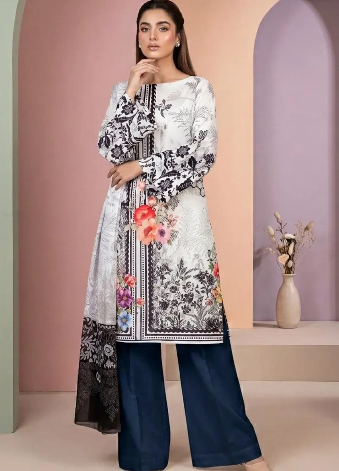 Salitex Women Unstitched Printed Lawn 3 Piece Suit SSW8U3P438 Casual Collection