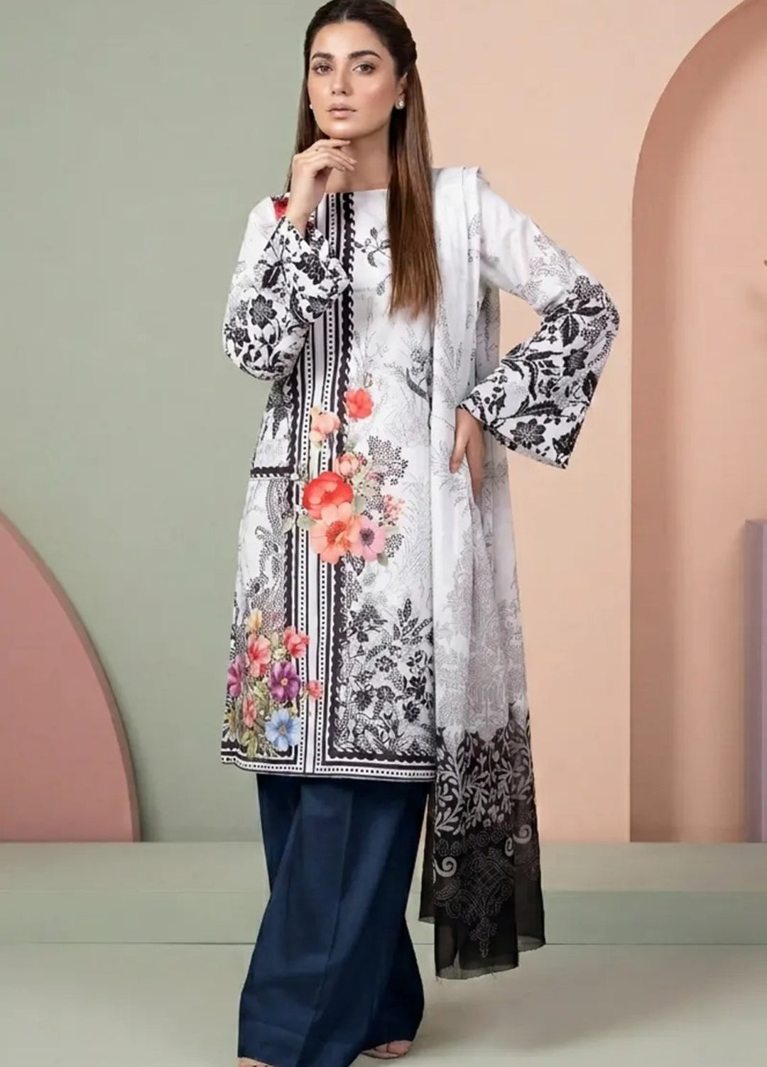 Salitex Women Unstitched Printed Lawn 3 Piece Suit SSW8U3P438 Casual Collection