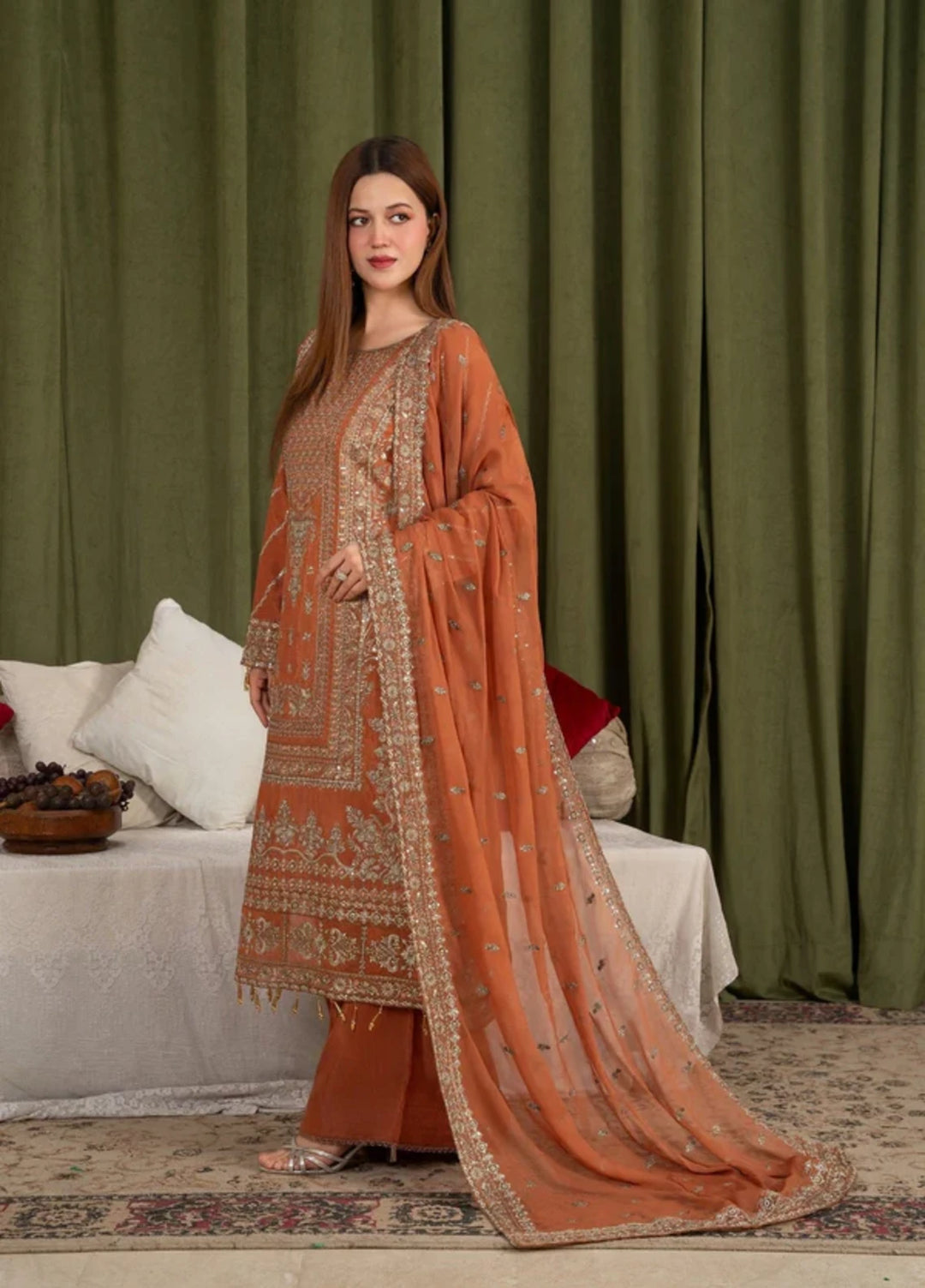 Sehrish by Maherposh RTW Embroidered Viscose Raw Silk 3 Piece Suit MP-SR-01 AMBER GRACE Festive Collection
