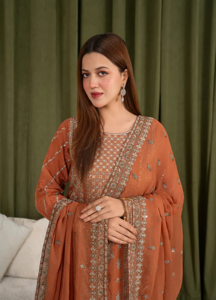 Sehrish by Maherposh RTW Embroidered Viscose Raw Silk 3 Piece Suit MP-SR-01 AMBER GRACE Festive Collection