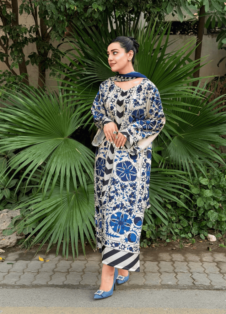 Syra's Atelier RTW Printed Lawn 2 Piece Suit Nahel Kaftan Casual Collection