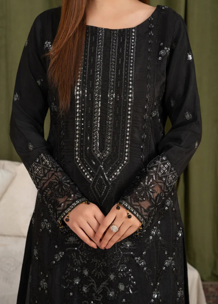 Sehrish by Maherposh RTW Embroidered Viscose Raw Silk 3 Piece Suit MP-SR-02 NOIR ELEGANCE Festive Collection