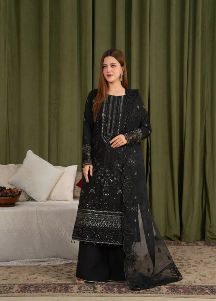 Sehrish by Maherposh RTW Embroidered Viscose Raw Silk 3 Piece Suit MP-SR-02 NOIR ELEGANCE Festive Collection