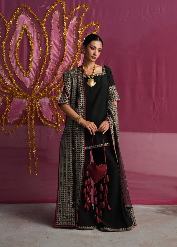 Koel by Jahaan RTW Embroidered Indian Raw Silk 3 Piece Suit Kaaf Festive Collection