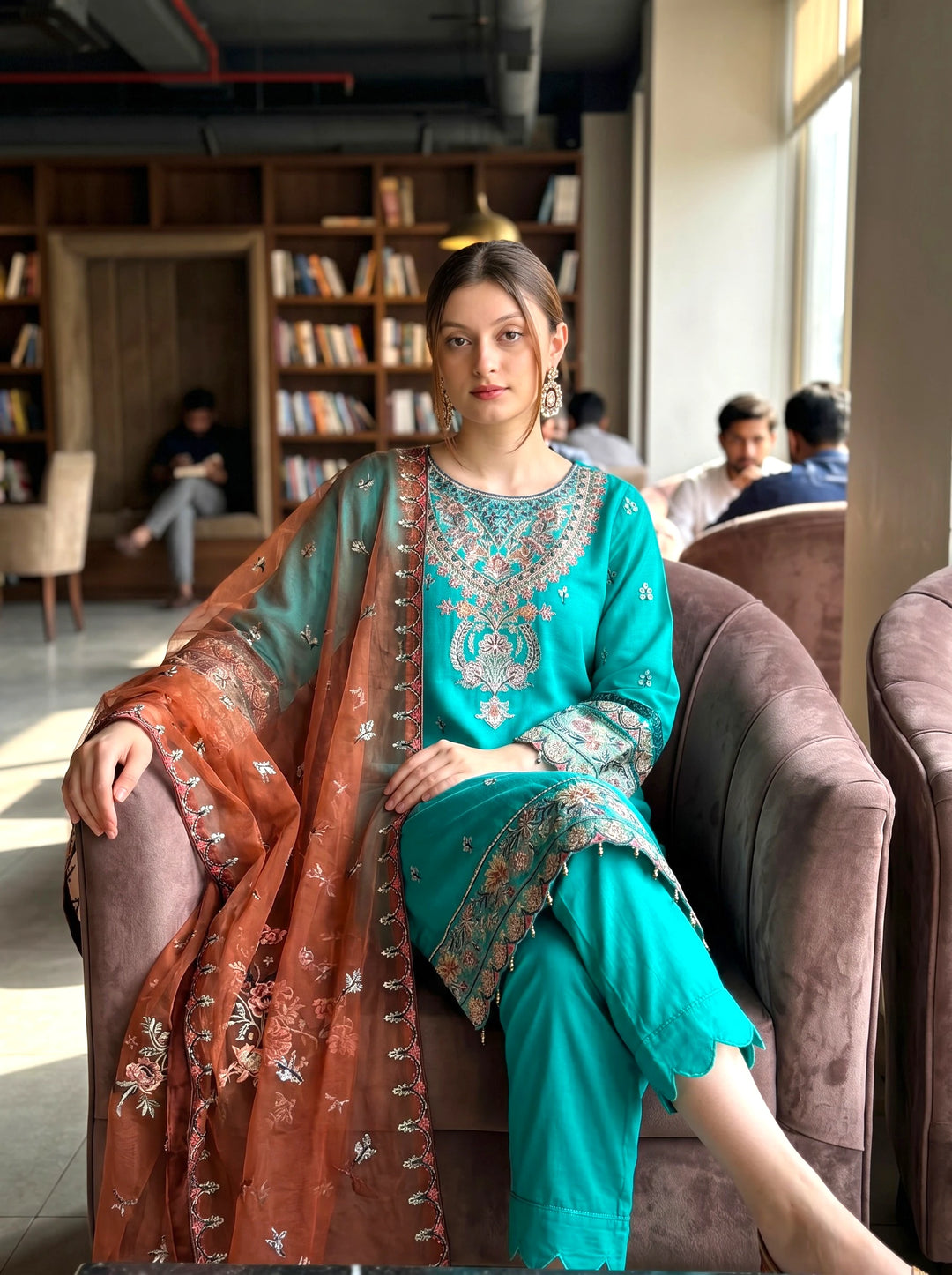 Maher E Naseeb by Maherposh RTW Embroidered Chiffon 3 Piece Suit HM-2013 Festive Collection