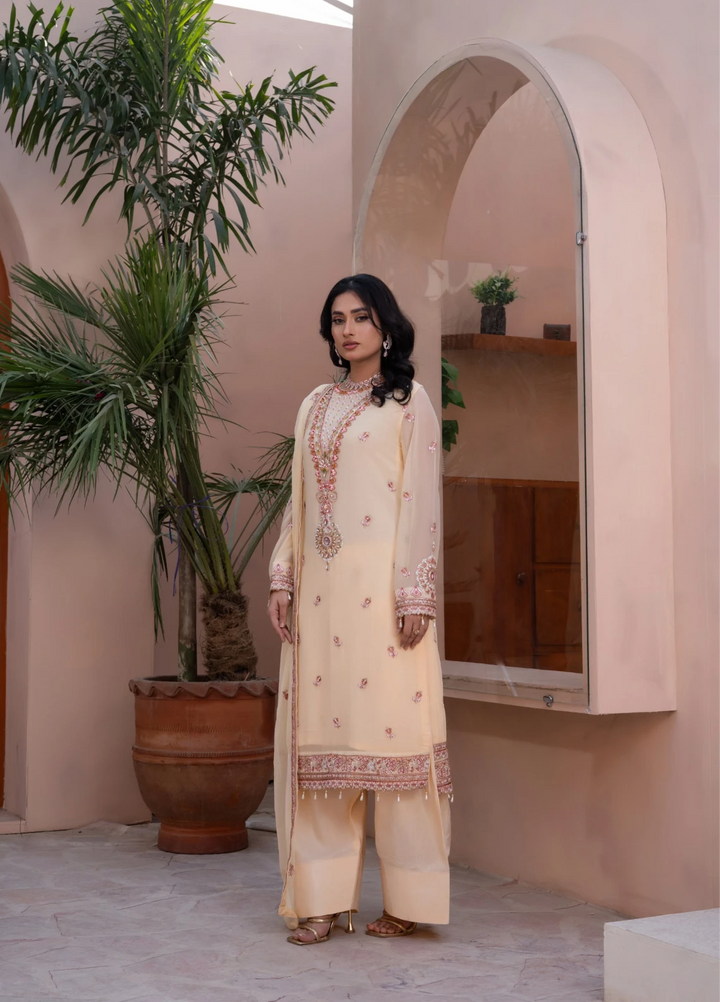 Maher E Naseeb by Maherposh RTW Embroidered Chiffon 3 Piece Suit HM-2013 Festive Collection