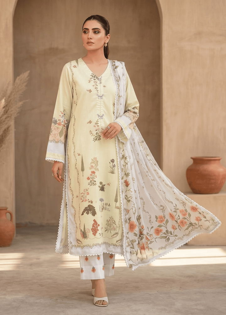 Syra's Atelier Women RTW Printed Chiffon 3 Piece Suit Gulbahar Kaftan Summer Collection