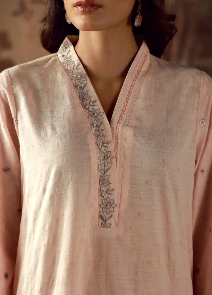 Sahar Women RTW Embroidered Jacquard 2 Piece Suit Rose Quartz Casual Collection