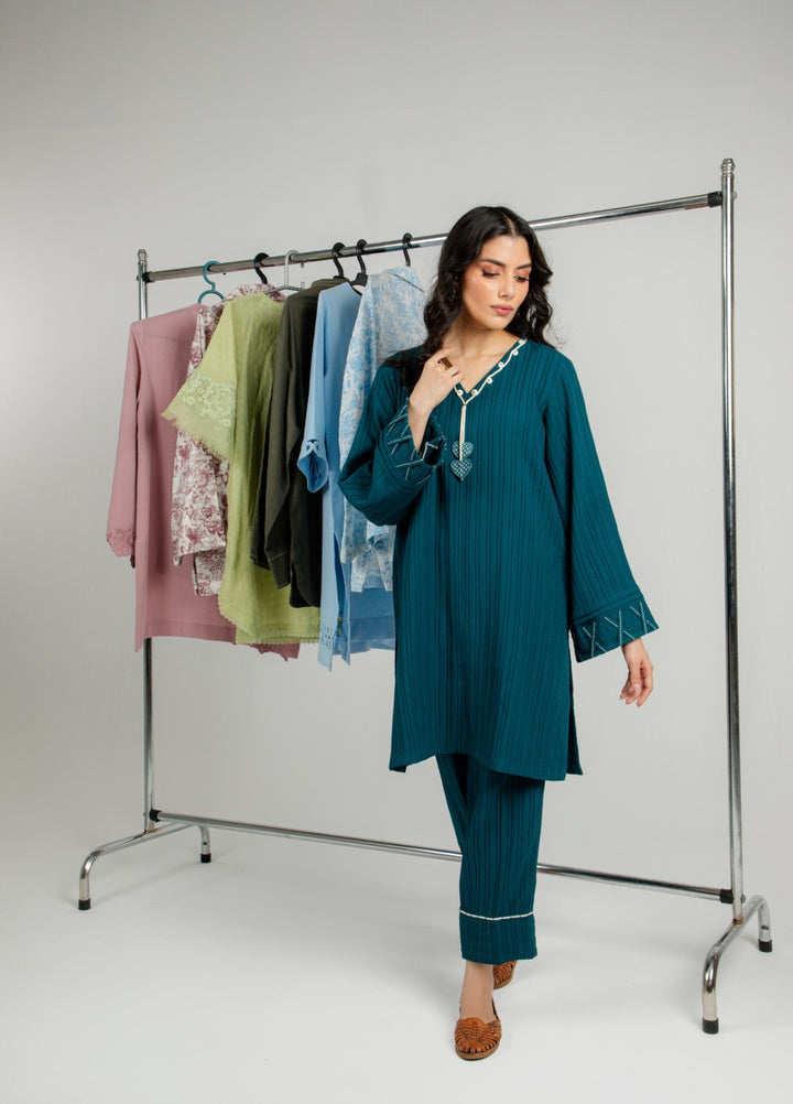 Sahar Women RTW Embroidered Cotton 2 Piece Suit Love knot Casual Collection