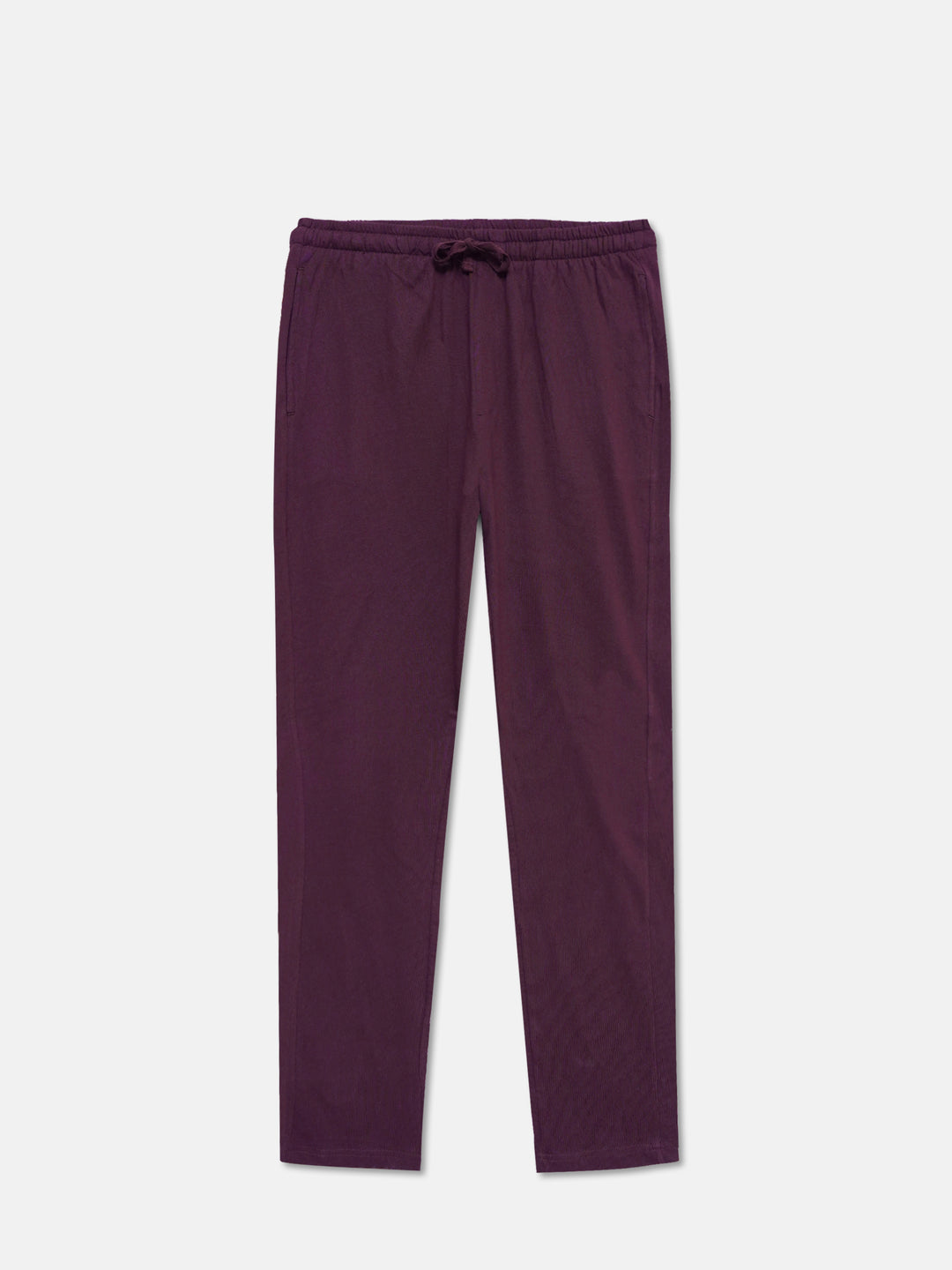 Brumano Mens Trouser RTW Solids Cotton Burgundy Knitted Lounge Casual Collection